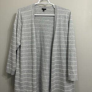 Talbot 2x Gray & White Stripped Long Cardigan